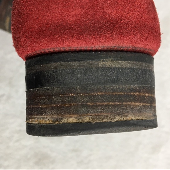 JEFFREY CAMPBELL Red Suede Booties boots buckles - Picture 13 of 16